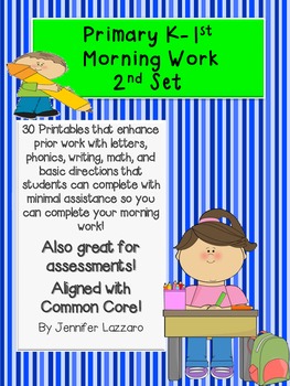 Preview of Kindergarten Morning Work (2nd Set) For Middle of the Year