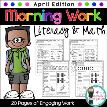 Preview of Morning Work! April Edition, Literacy & Math. 20 Pages of Engaging Work