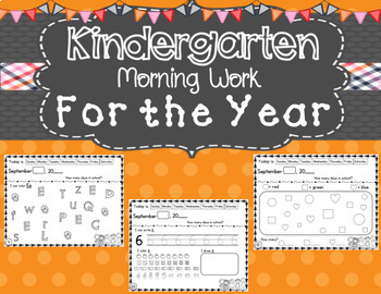 Preview of Kindergarten Morning Work BUNDLE