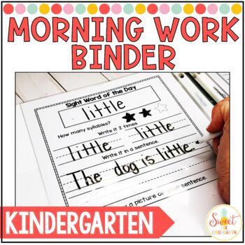 Preview of Kindergarten Morning Work Binder | Reusable Morning Work Activities & Worksheets