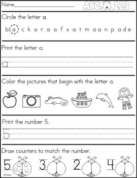 Kindergarten Morning Work - Daily Language Arts and Math Review | TpT