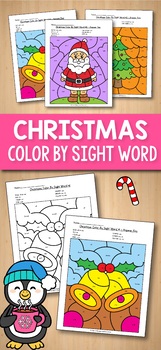 Download Kindergarten Morning Work December - Christmas Color By Sight Words