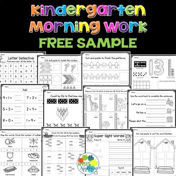 Preview of Kindergarten Morning Work FREE SAMPLE