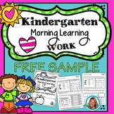 Kindergarten Morning Work FREEBIE