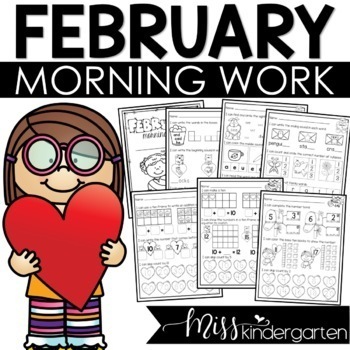 Preview of February Morning Work Kindergarten Daily Math & Literacy Printables
