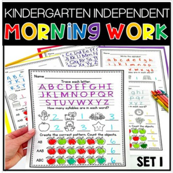 Preview of Independent Kindergarten Morning Work No Prep Math and Literacy Activities