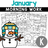 Kindergarten Morning Work | January (Winter) Worksheets