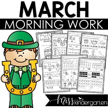 Preview of March Morning Work Kindergarten Daily Math & Literacy Printables