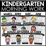 Kindergarten Morning Work Math and Literacy Worksheets