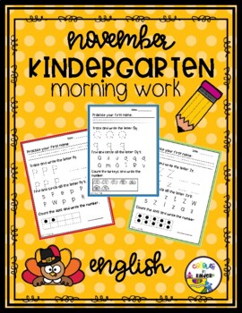 Preview of Kindergarten Morning Work - November