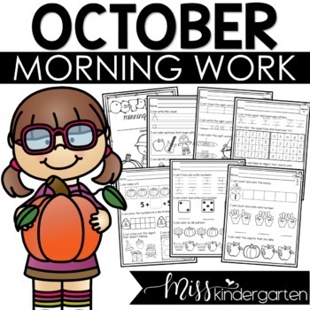 Preview of Kindergarten Morning Work October Printables