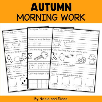 Preview of Fall Kindergarten Morning Work