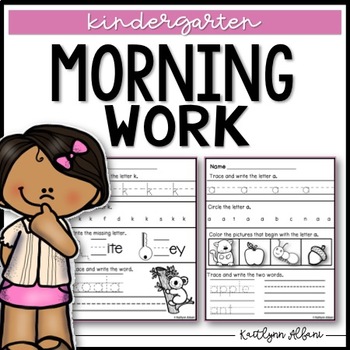 Preview of Kindergarten Morning Work Practice with Letters and Numbers