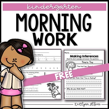 Kindergarten Morning Work Practice with Letters and Numbers FREEBIE