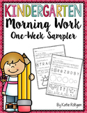 Kindergarten Morning Work Sampler