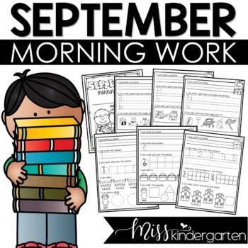 Preview of September Morning Work for Kindergarten