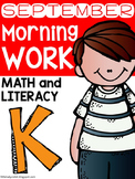 September Kindergarten Morning Work Math & Literacy