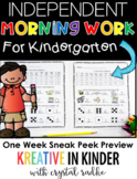 Kindergarten Morning Work Preview Freebie