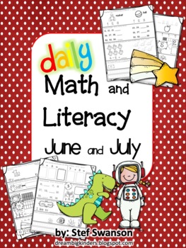 Preview of Kindergarten Morning Work Summer Review - Daily Math and Literacy