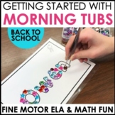 Kindergarten - Morning  Work Tubs - Bins - Back To School 
