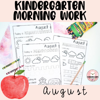 Preview of Kindergarten Morning Work Worksheets | Back to School