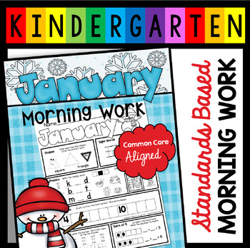 Preview of January Morning Work for Kindergarten Independent Seat Work Math Phonics Spanish