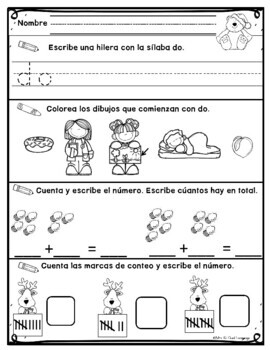 kindergarten morning work in spanish december by mrs g