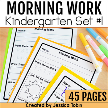 Kindergarten Morning Work 1st Quarter by Jessica Tobin - Elementary Nest