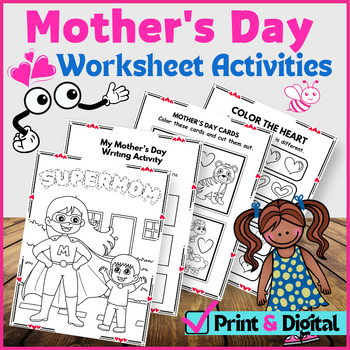 Preview of Kindergarten Mother's Day Worksheet Activities - Mother's Day gift ideas for mom