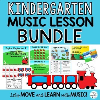 Preview of Kindergarten & PreK Music Lesson Bundle: Beat, Rhythm, Tempo, Pitch, Dynamics