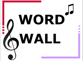 Preview of Kindergarten Music Word Wall