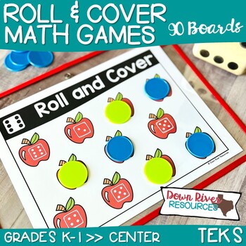 Preview of Roll and Cover Math Games | Roll and Cover Dice Games for Kindergarten Math