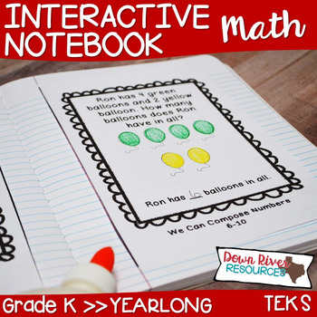 Preview of Kindergarten NEW Math TEKS: Math Notebook Bundle for Entire Year