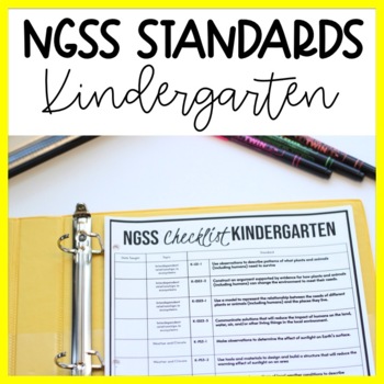 Preview of Kindergarten NGSS Standards Checklist - Planning & Organizing Teacher Binder