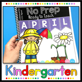 Preview of Easter Worksheets for Kindergarten April No Prep Math Reading Centers Activities