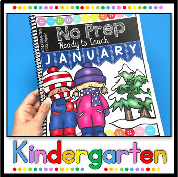 Preview of Snowman Math and Reading Activities - Winter Worksheets - Kindergarten No Prep