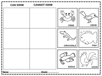 34 kindergarten no prep science cut and paste worksheets science sub plan