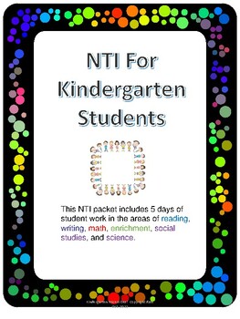 Preview of Kindergarten NTI packet for 1 week!