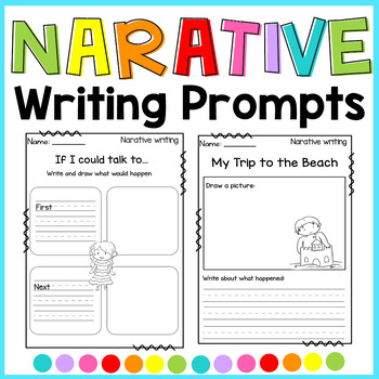 Kindergarten Narrative Writing Prompts and Worksheets by Titania Creative