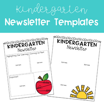 Preview of Kindergarten Newsletter Templates