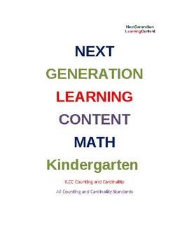 Preview of Kindergarten Next Generation Math  K.CC Counting and Cardinality All Standards