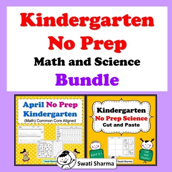 Preview of 2 Products, Kindergarten No Prep Math and Science Activities Bundle