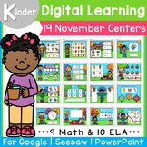 Kindergarten November Digital Centers Bundle | Seesaw | Go