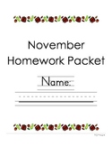 Kindergarten November Homework Packet