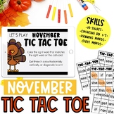 Kindergarten November Tic Tac Toe Center