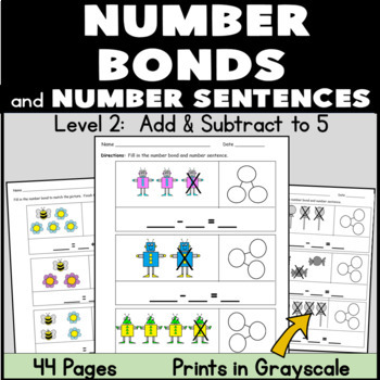 kindergarten number bonds practice and reteaching sets 1 2 and 3