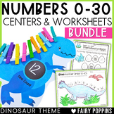 Kindergarten Math Center Numbers 0 to 30 - DINOSAUR BUNDLE
