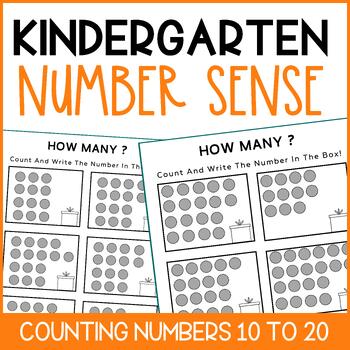 Preview of Kindergarten Number Sense Counting to 20 | First Week of School Activities