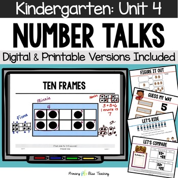 Preview of Kindergarten Number Talks Unit 4 for Building Number Sense and Mental Math