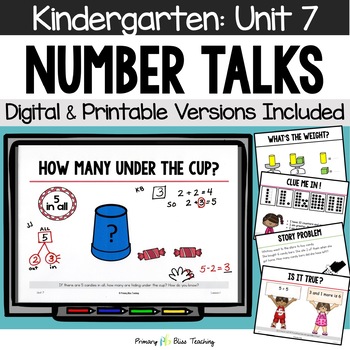 Preview of Kindergarten Number Talks Unit 7 for Building Number Sense and Mental Math